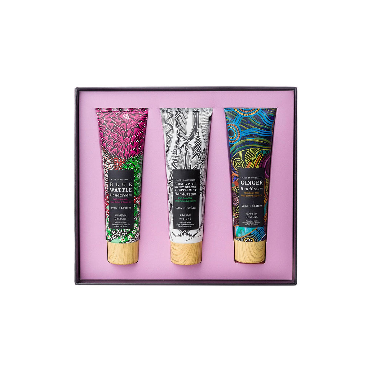 Alperstein Designs Hand Cream Trio : Blue Wattle, Eucalyptus & Ginger The Facial Maestro