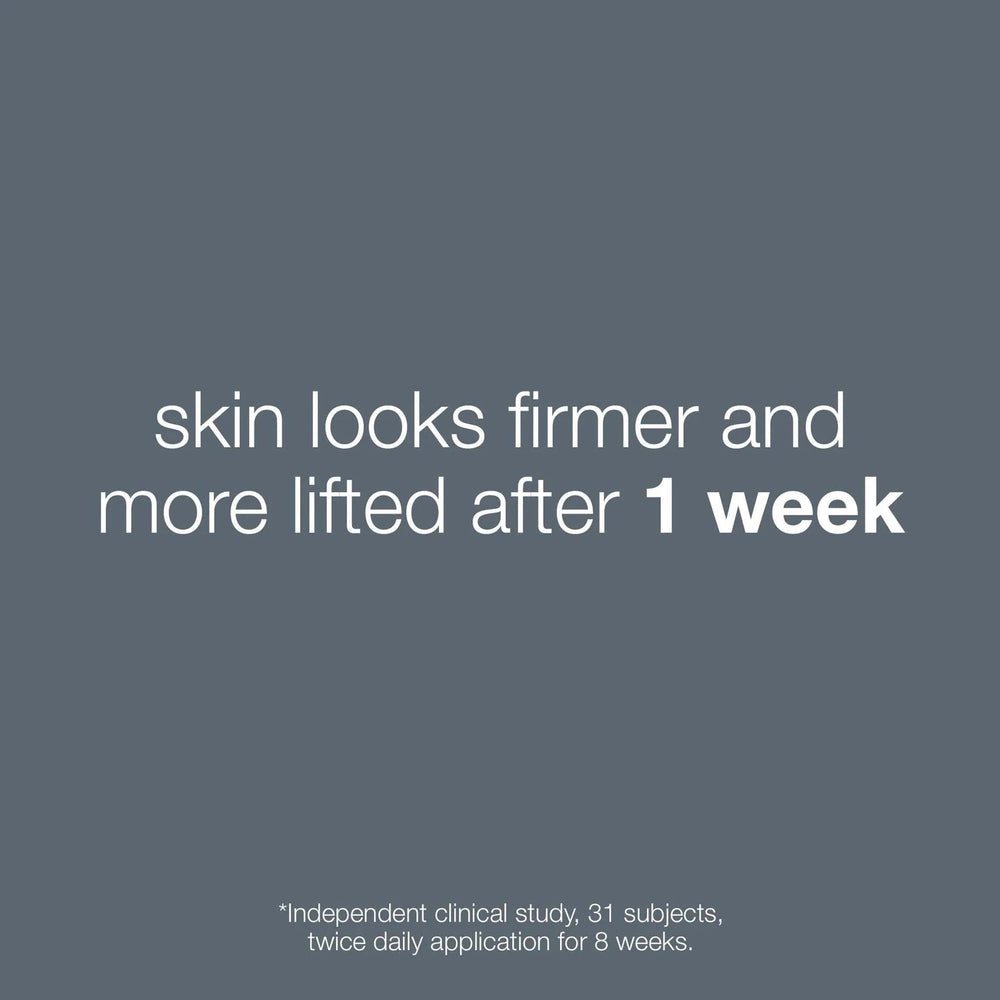 Text on a gray background indicating skin firmness and lifting after one week of use.